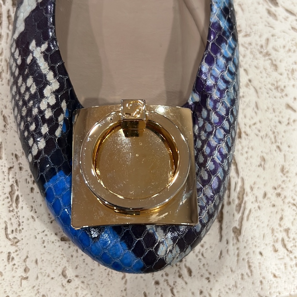 Delman Flats Shoes Python Leather Outside Beautif… - image 6